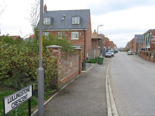 Street sign and houses on Lullingstone Crescent, Ingleby Barwick